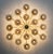 Italian flush mount with 18 large smoky Murano globes mounted on solid brass frame in unlacquered natural brass finish /...