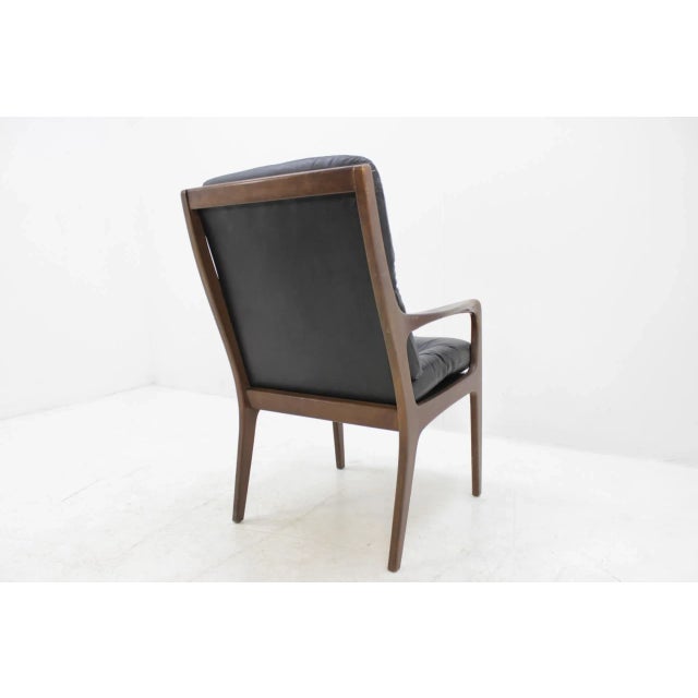 Black Mid-Century Danish Leather Armchair, 1962 For Sale - Image 8 of 12