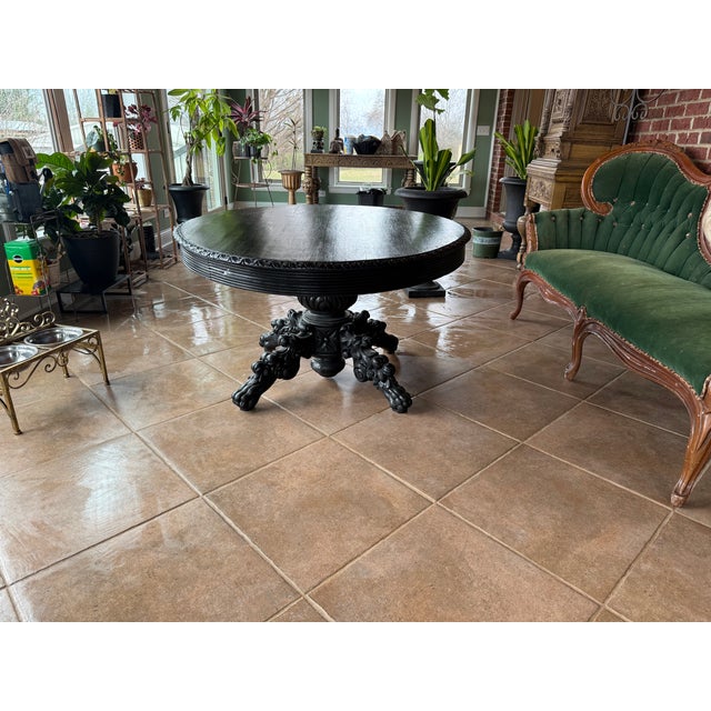 Gothic, Victorian center table, can be used for many design applications.