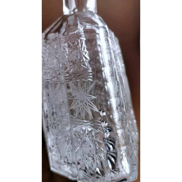 Biedermeier Bohemian Cut & Ground Crystal Liquor Bottle, 1920s For Sale - Image 12 of 13