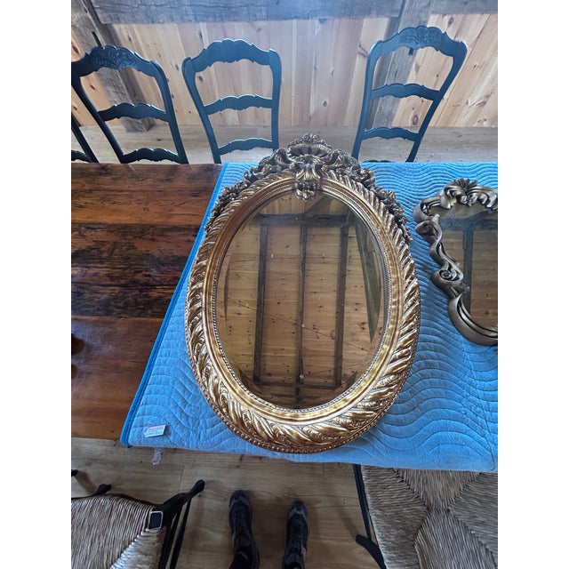 Ornate Gilded Composite French Style Oval Wall Mirror For Sale In Philadelphia - Image 6 of 11