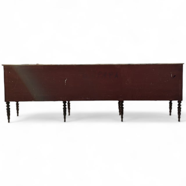 Antique Italian Buffet, Sideboard, Marble Top, Inlaid Wood For Sale In Los Angeles - Image 6 of 9