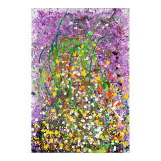 "Escape From Grape Jelly" - Expressionist Composition in Acrylic on Canvas by Charles David Francis For Sale