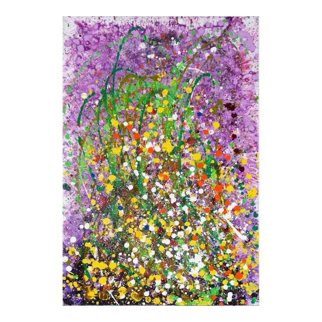 "Escape From Grape Jelly" - Expressionist Composition in Acrylic on Canvas by Charles David Francis For Sale