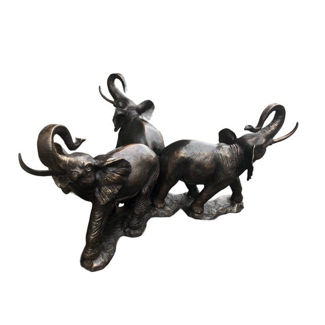 1980’s Maitland Smith Bronze Elephant Coffee Table No Glass Chairish