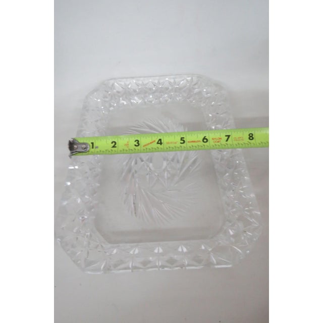 1940s Crystal Butter Dish Clear Cut Glass Lidded Serving Plate For Sale - Image 14 of 18