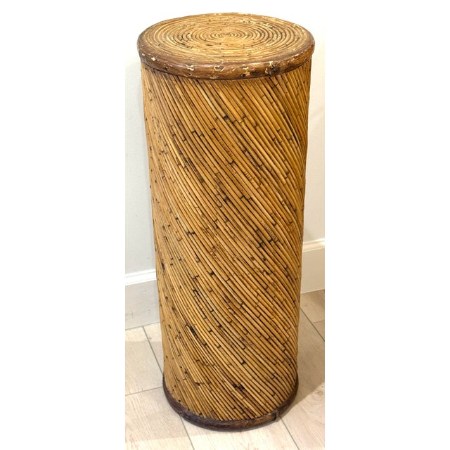 Gabriella Crespi Crespi Style Split Reed Tall Pedestal For Sale - Image 4 of 8
