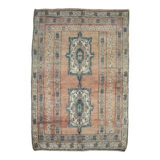 Coral Handwoven Medallion Rug - 11 X 6.9 Ft For Sale