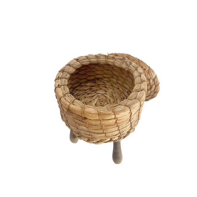 Vintage Cane Stool For Sale - Image 3 of 5