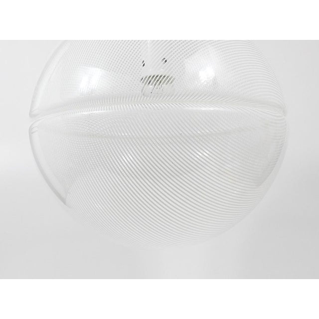 Postmodern Striped Op-Art Globe Pendant Lamp by Guzzini attributed to Meblo, 1970s For Sale - Image 15 of 18