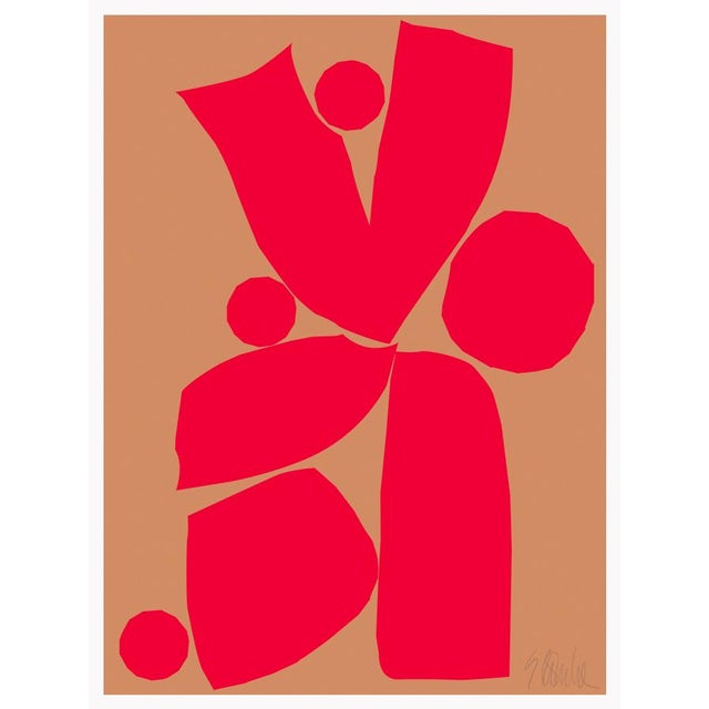 Tulip in Red and Caramel Fine Art Print 39" X 55" by Liz Roache For Sale In Boston - Image 6 of 6