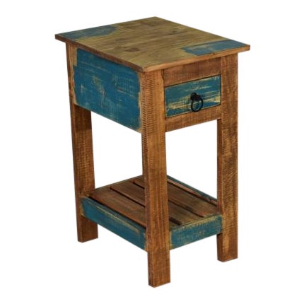 Crafters And Weavers La Boca Blue Side Table Chairish