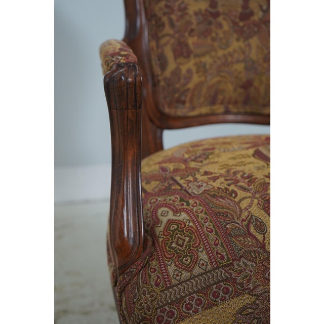 Set of 8 French Style Carved Upholstered Dining Room Chairs For Sale - Image 12 of 18