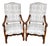 French Louis XIII Os De Mouton Linen Armchairs Pair For Sale