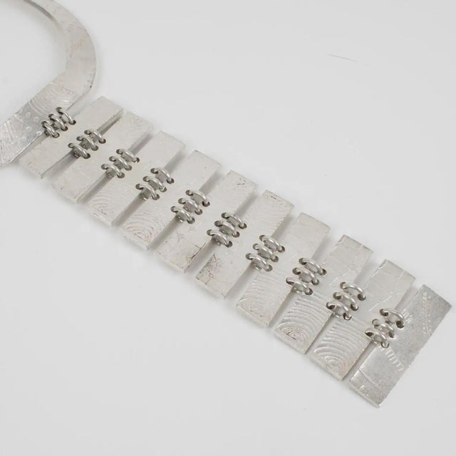 Metal Biche de Bere Paris Graffiti Silvered Link Necklace in Limited Edition For Sale - Image 7 of 11