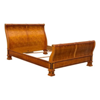 Thomasville Grand Classics Neoclassical Empire Queen Size Maple Wood Sleigh Bed For Sale
