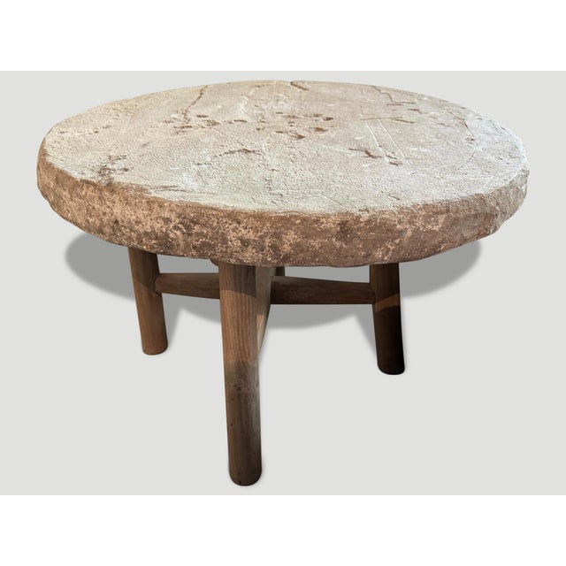 Tribal Sumba Stone Round Table For Sale - Image 3 of 6