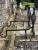A large pair of 19th century handwrought iron gothic fireplace andirons firedogs. This pair are completely wrought by hand...