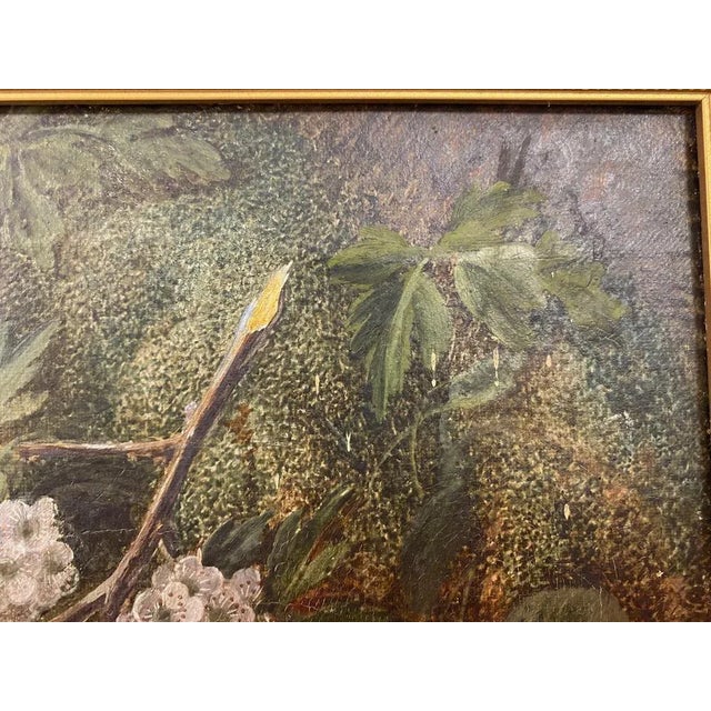 Still life Oil on canvas Hawthorns, blossoms and flowers Gold frame By Vincent Clare Signed bottom right Early 20th...