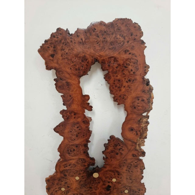 Rustic Gateway of Time – One-of-a-Kind Vietnamese Burl Elm Wood Wall Clock For Sale - Image 3 of 14