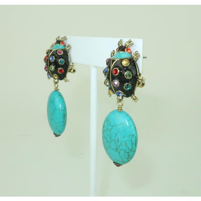 Mid-Century Modern Heidi Daus ‘Critter Couture’ Ladybug Dangle Earrings - 2 Pieces For Sale - Image 3 of 7