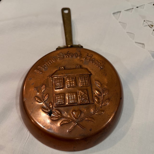 Metal 1960s Copper Home Sweet Home Decor Pan For Sale - Image 7 of 9