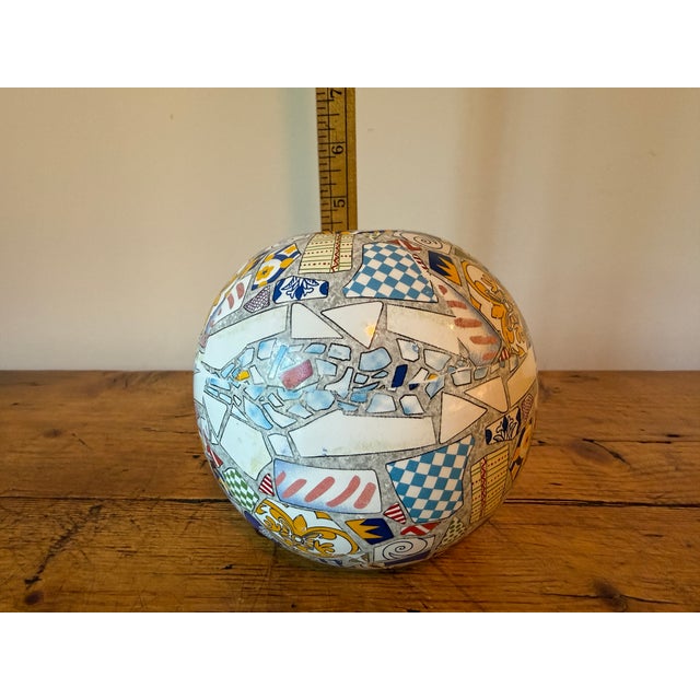 Crate & Barrel Antoni Gaudí Style Mosaic Globe Vase Crate & Barrel For Sale - Image 4 of 7