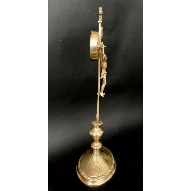 Antique French Vera Cruz Reliquary Crucifix in Brass, 1800s For Sale - Image 9 of 10