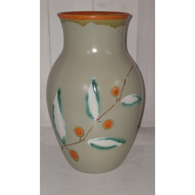 1920s Antique Art Deco Ceramic Vase with Decoration by Villeroy & Boch, Mettlach, Saar-Basin, 1920s For Sale - Image 5 of 5