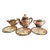 1970s Japanese Hand-Painted Porcelain Tea Set With Plates- 6 Pieces For Sale