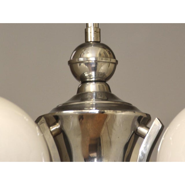 Vintage Bauhaus Glass Chandelier, 1930s For Sale - Image 6 of 11