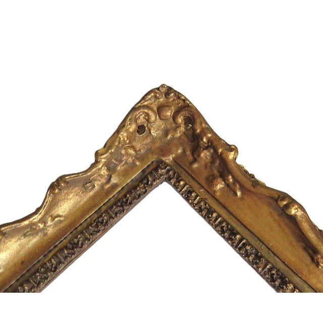 Victorian Antique Victorian Gilt Wood & Gesso Picture Frame Fits 22 1/4" X 28 1/4" Rabbet Opening For Sale - Image 3 of 5