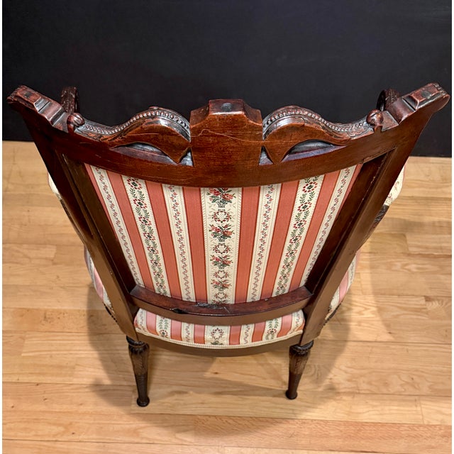 Pair of 18th Century Period French Louis XVI Walnut Armchairs For Sale - Image 10 of 17