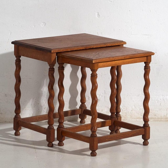Nesting Tables in Oak, Set of 2 For Sale - Image 3 of 13