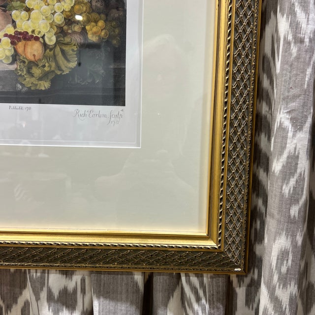 J. Pocker Nyc Framed Large Hand Colored Mezzotint Engraving Botanical Prints After Jon Van Huysum For Sale - Image 4 of 9