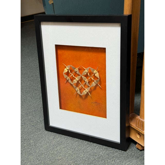 Japanese Linda Tomoko Mihara Warm Golden Heart Original Sculpted Art, Signed For Sale - Image 3 of 11