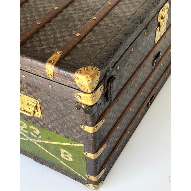 Rare Early Louis Vuitton Damier Steamer Trunk with Ballantine Family Provenance For Sale - Image 13 of 18