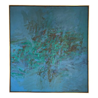 1960s Abstract Expressionist Impasto Oil Painting by Hilton Brown For Sale