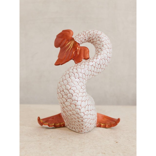 Herend 6.25 Inch Dolphin Koi Fish Fishnet Animal Figurine For Sale - Image 11 of 12