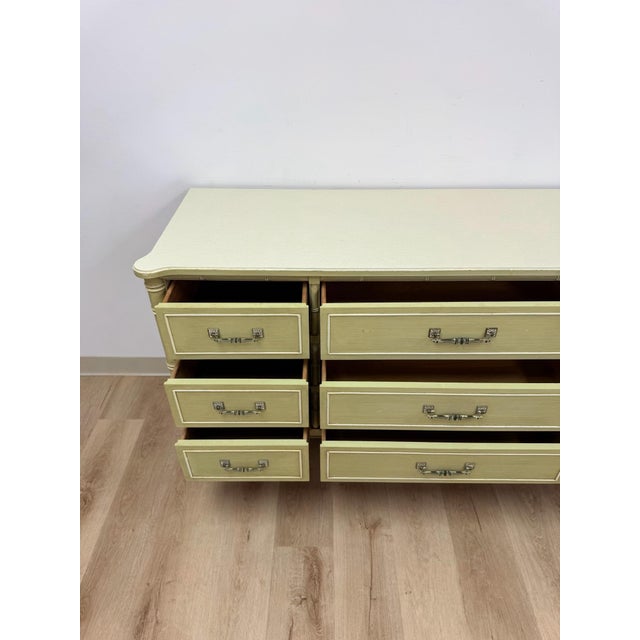 Vintage Dresser Henry Link Green Nine Drawer Bali Hai Coastal Hollywood Regency For Sale - Image 14 of 18