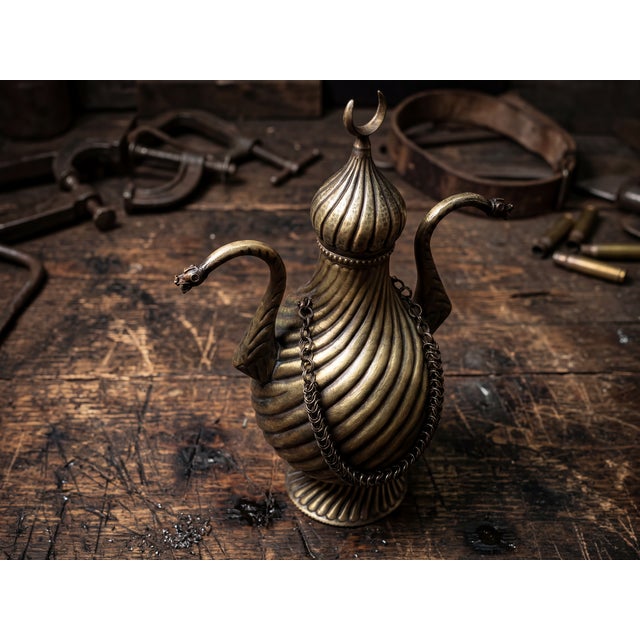 Heavy Gauge Fluted Brass Pitcher For Sale - Image 4 of 16