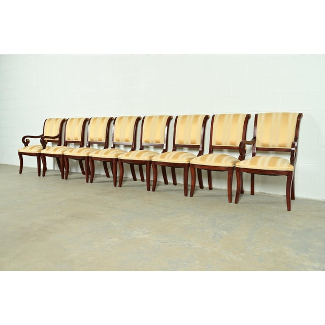 Baker Furniture Style Regency Carved Mahogany Side Chairs or Dining Chairs, Pair For Sale - Image 13 of 14