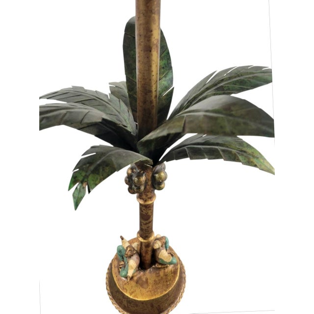 Metal Vintage Chelsea House Palm Tree Monkey Tortoiseshell Table Lamp For Sale - Image 7 of 7