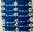 Textile Mid 20th Century Set of 6 Madeira Blue Cotton Placemats & Embroidered White Florals For Sale - Image 7 of 15