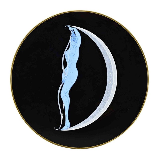 1980s D Plate The Alphabet in Ceramic by Erté, Italy, 1986 For Sale - Image 5 of 5