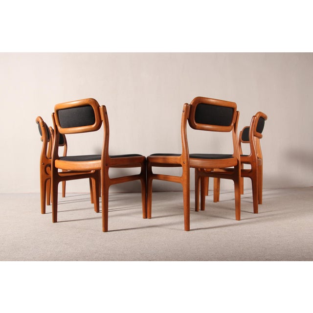 1960s Vintage Danish Dining Chairs in Teak by Johannes Andersen for Uldum, 1960s, Set of 6 For Sale - Image 5 of 18