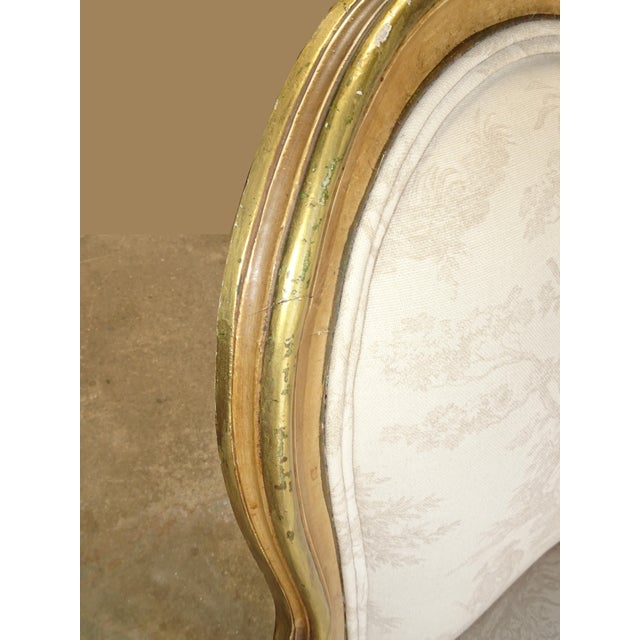 Off-white Vintage French Louis XVI Gold Gilt Off White Arm Chair For Sale - Image 8 of 15