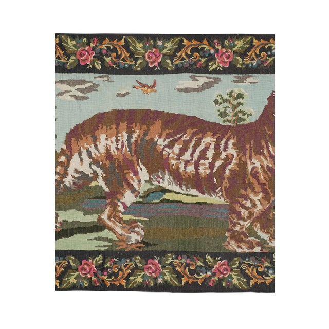 Vintage Tiger Kilim Rug - Animal Tapestry For Sale - Image 4 of 13