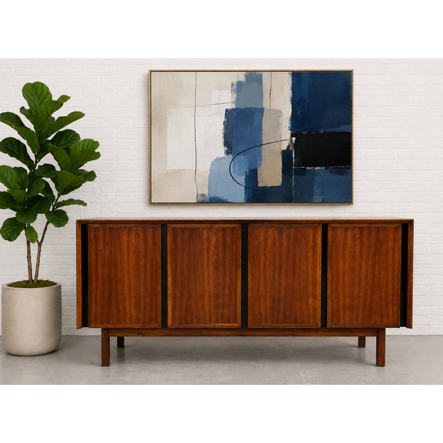 Simple, classic + perfect Mid Century Modern Walnut Credenza / Media Stand by Dillingham Esprit collection, c. 1960's,...