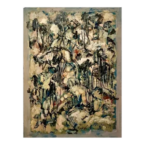 David Rankin Abstract Expressionist Oil Painting Rocky Hillside, 1990